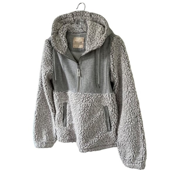 Altar'd State Gray Sherpa Popover 1/4 Zip Hoodie Size Small - Picture 2 of 7